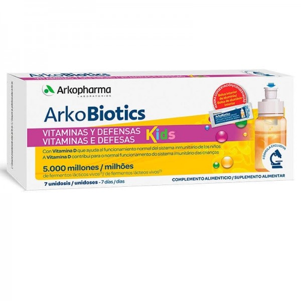arkopharma arkoprobiotics vitaminas y defensas 7 vial ninos