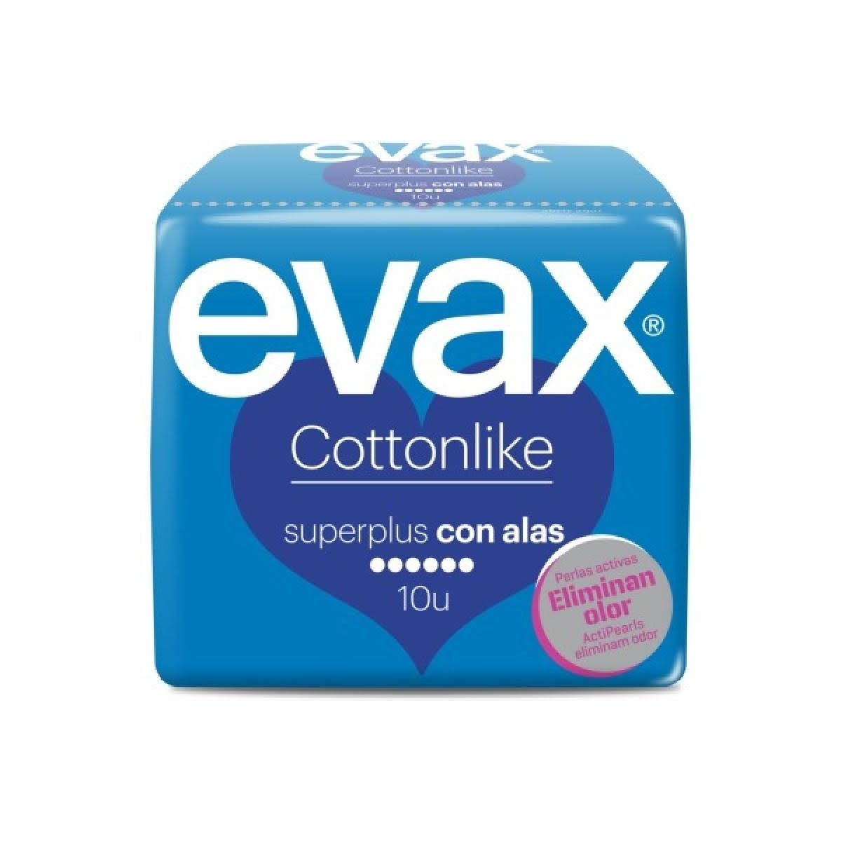evax cottonlike super plus alas 10 compresas