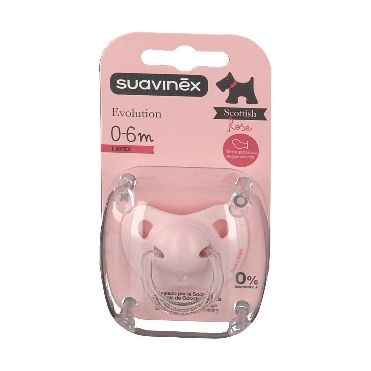 chupete suavinex evolution 0 6 rosa latex