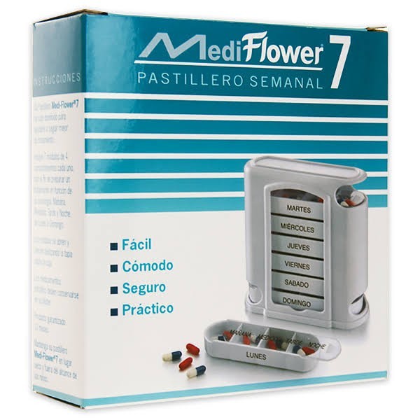mediflower pastillero semanal con 7 modulos