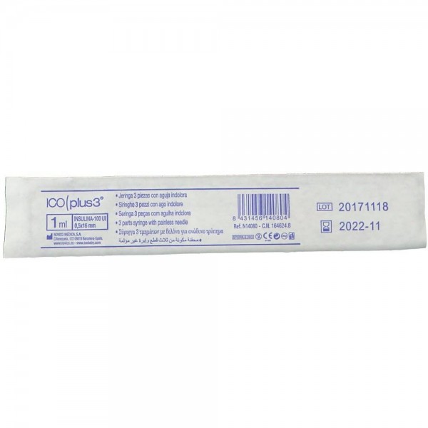 jeringa insulina ico u 100 caguja 1 ml