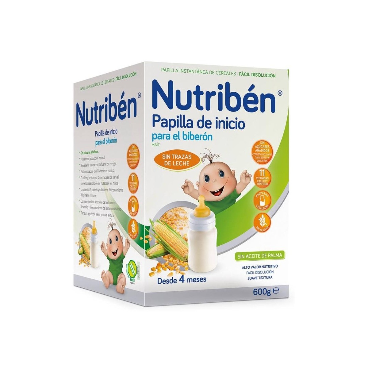 nutriben inicio biberon papilla sin gluten 600 g