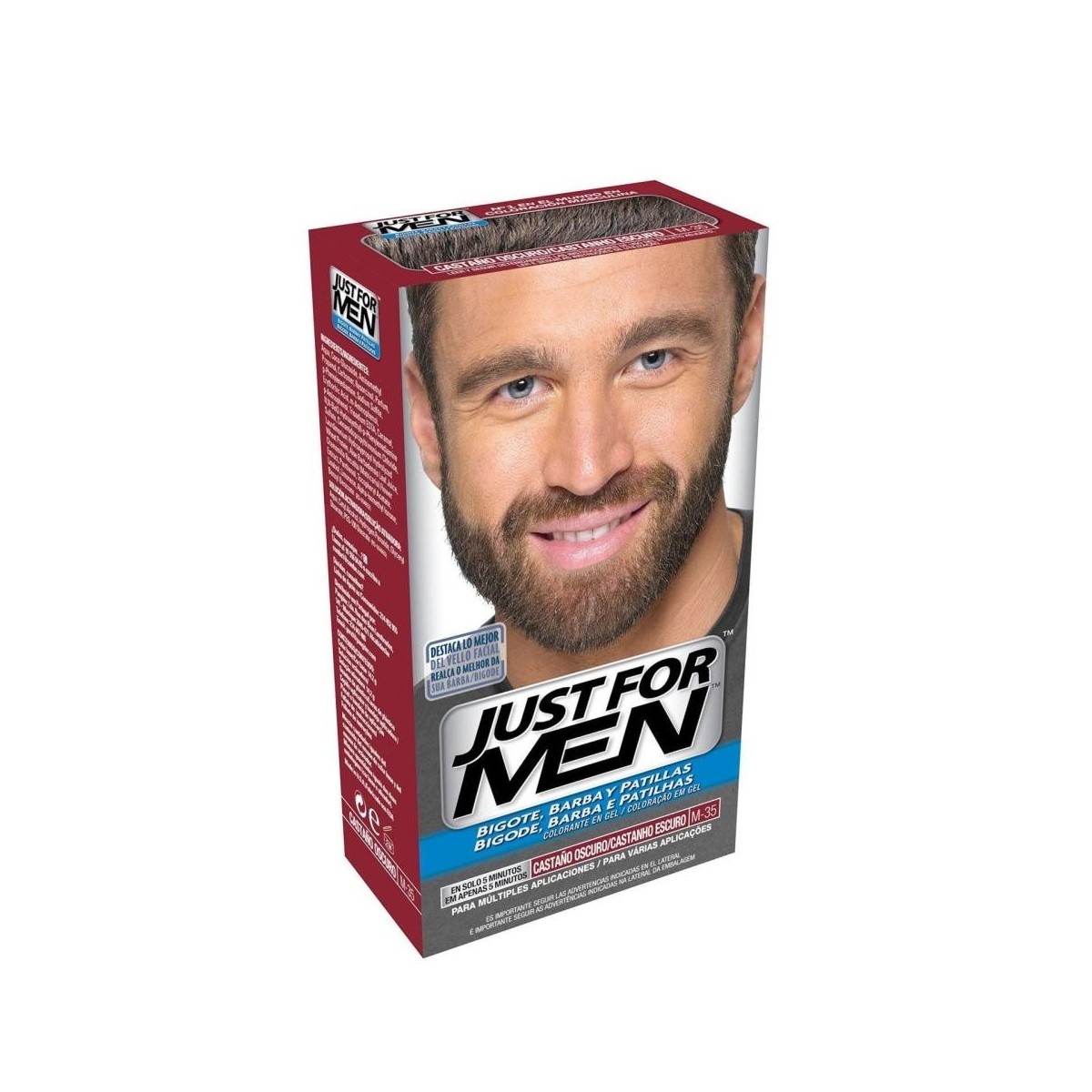 just for men bigote barba y patillas castano oscuro