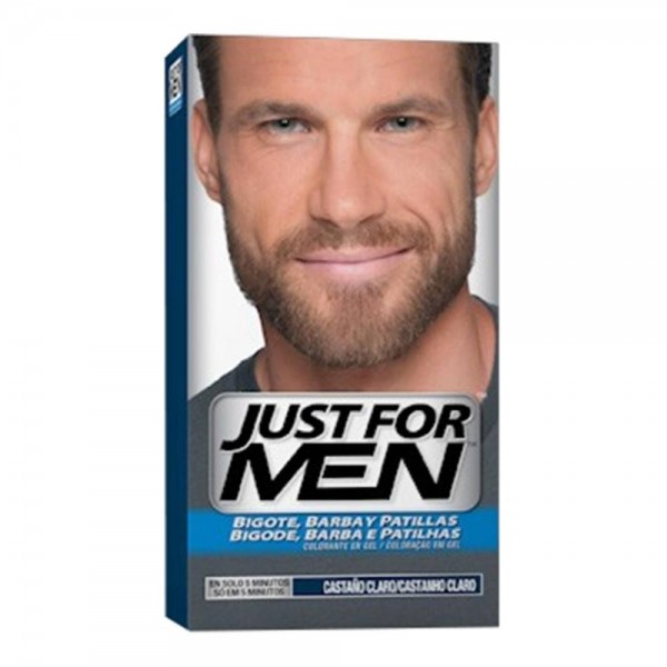 just for men colorante en gel para barba y bigote castano claro