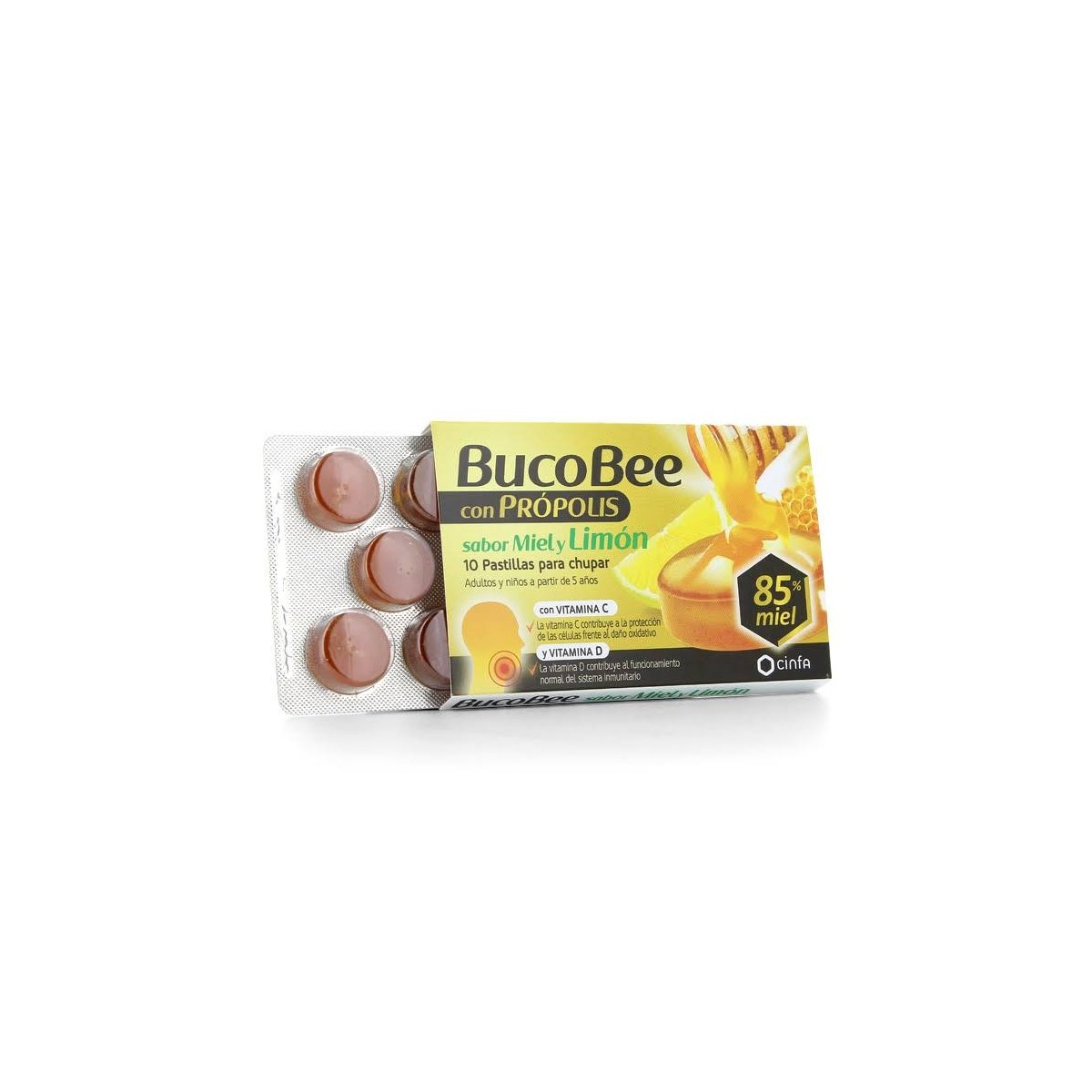 bucobee com propolis mel e limao 10 pastilhas