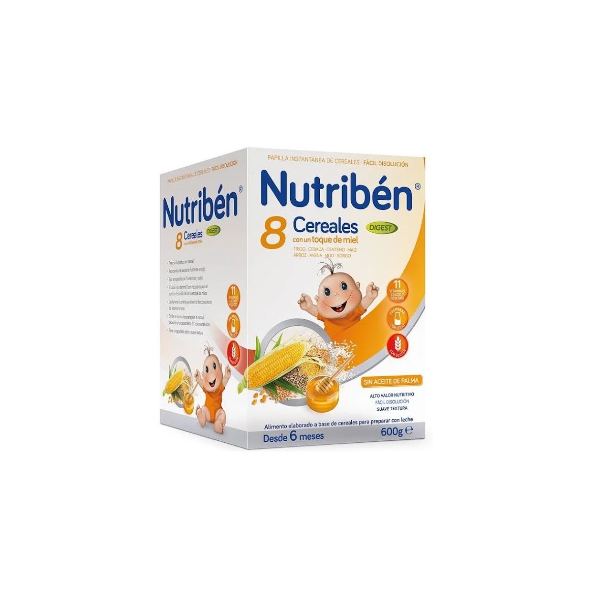 nutriben 8 cereales y miel digest 600 g