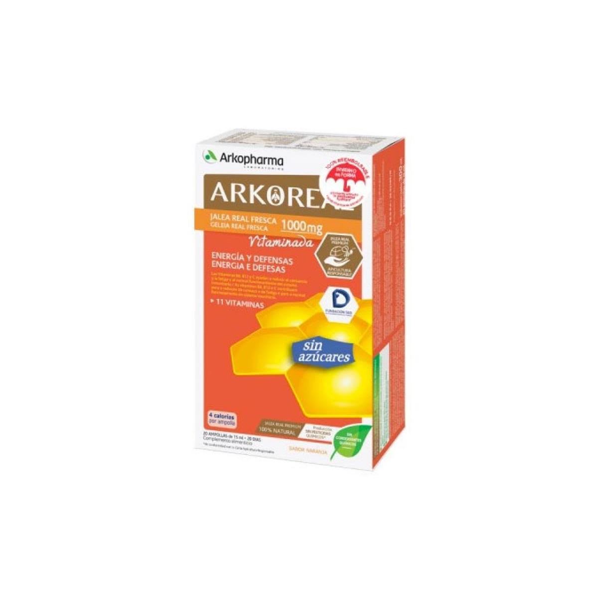 arkoreal jalea real vitaminada sin azucares 20 ampollas