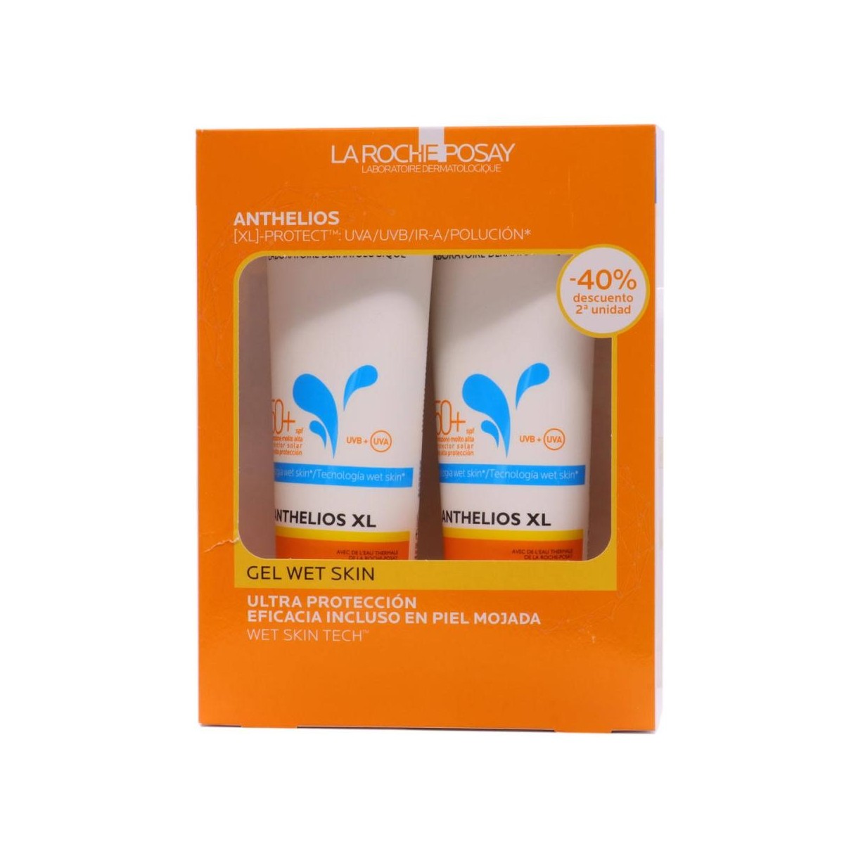 la roche posay anthelios xl gel wet skin spf50 duplo 2x250ml