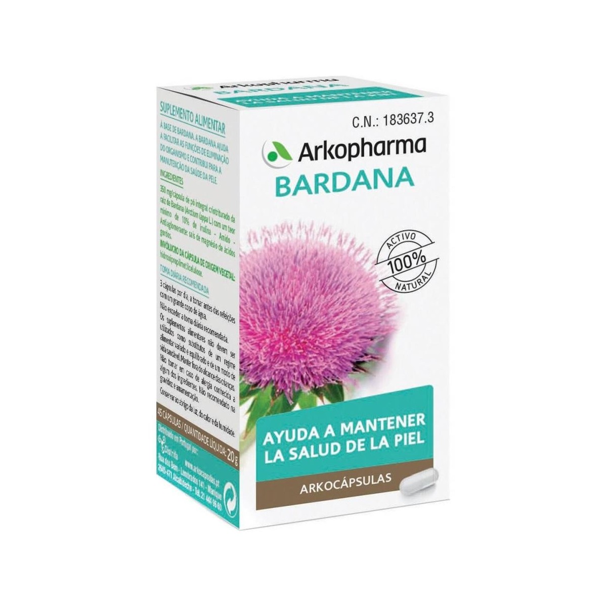 arkopharma bardana 45 capsulas