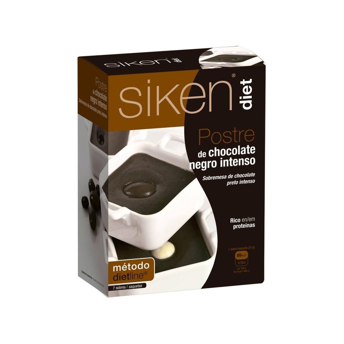 siken diet postre chocolate negro 7 sobres