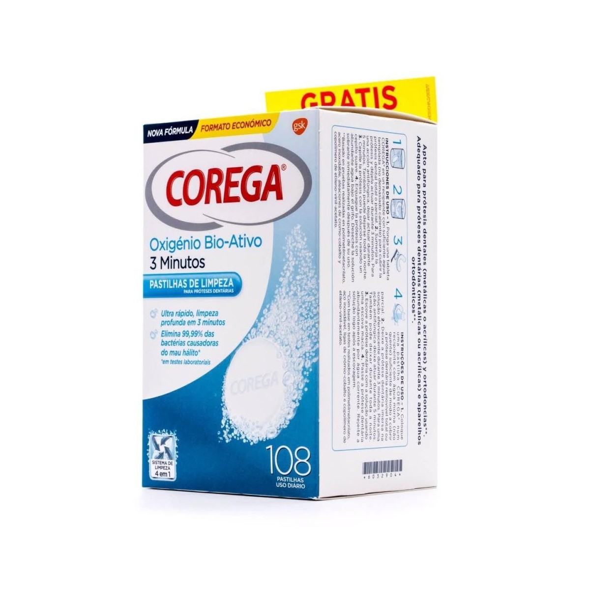 corega oxigeno bio activo 108 tabletas