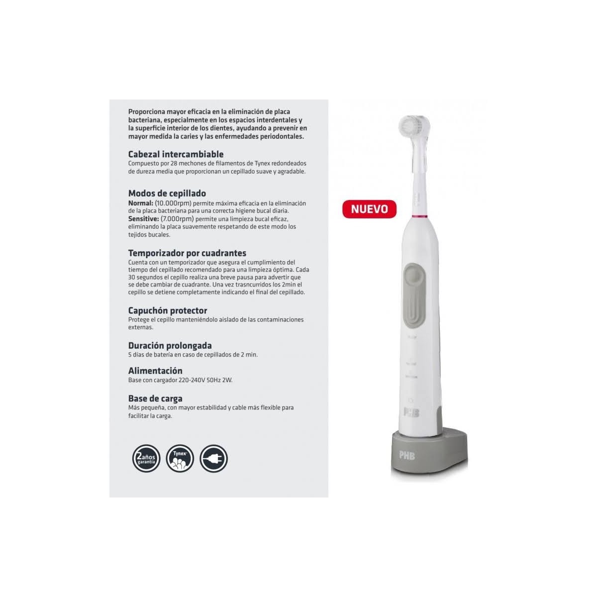 phb active advanced cepillo electrico recargable blanco