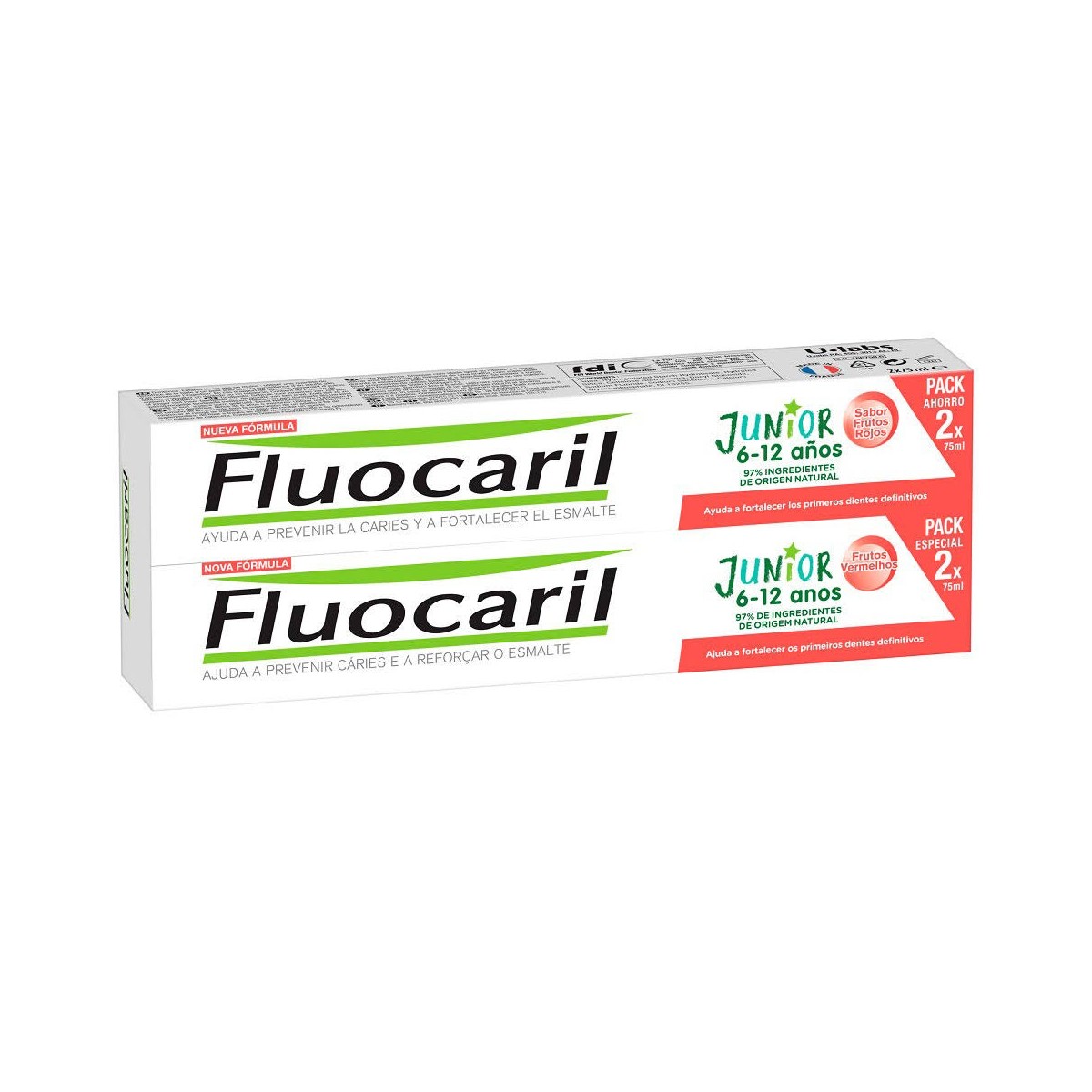 fluocaril junior 6 12 anos 2x75ml frutos rojos