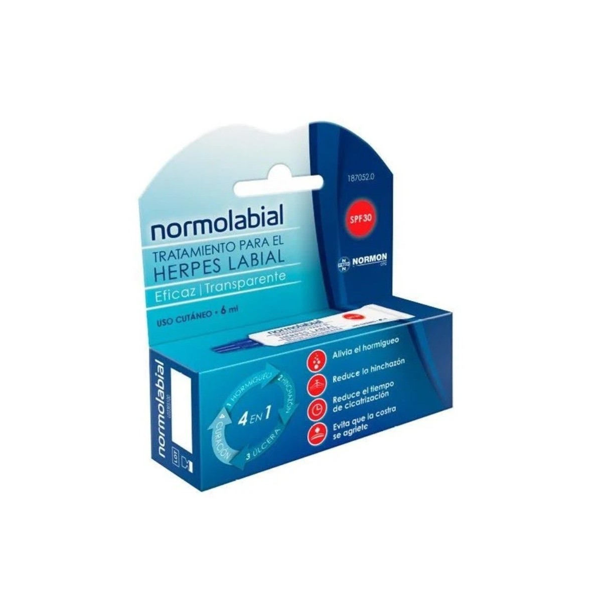 tratamiento herpes labial normolabial normon spf30 6 ml