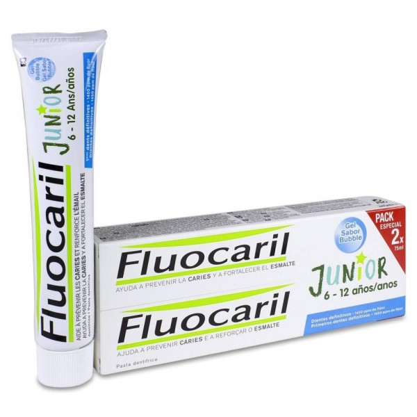 fluocaril gel bubble junior 6 12 2x75ml promo