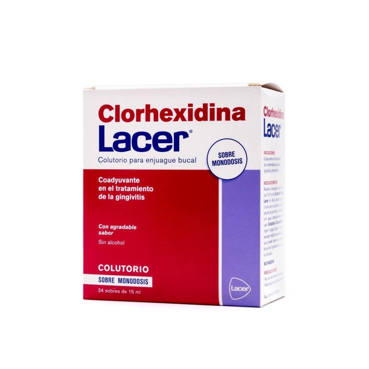 lacer colutorio clorhexidina 15 ml x 24 sobres monodosis
