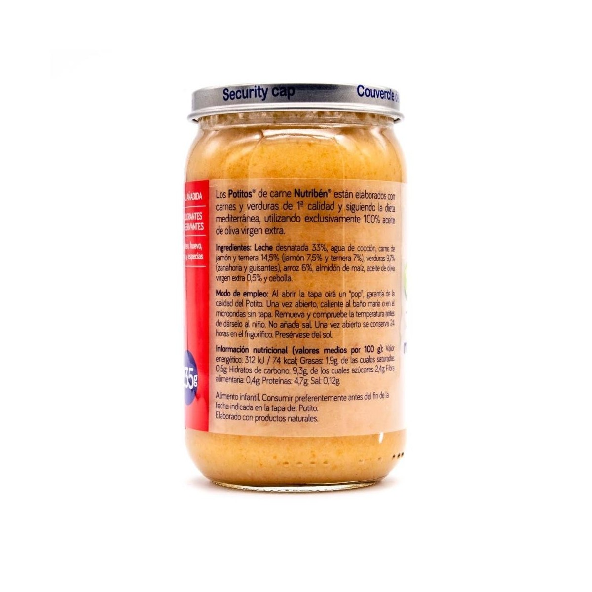 potito jamon y ternera con menestra de verduras nutriben 235gr