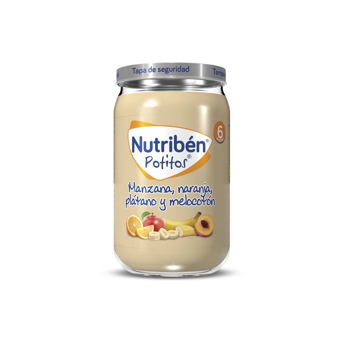 nutriben potito manzana naranja platano y melocoton 235gr