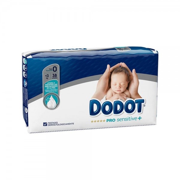 dodot pro sensitive talla 0 menos 3 kg 38 panales