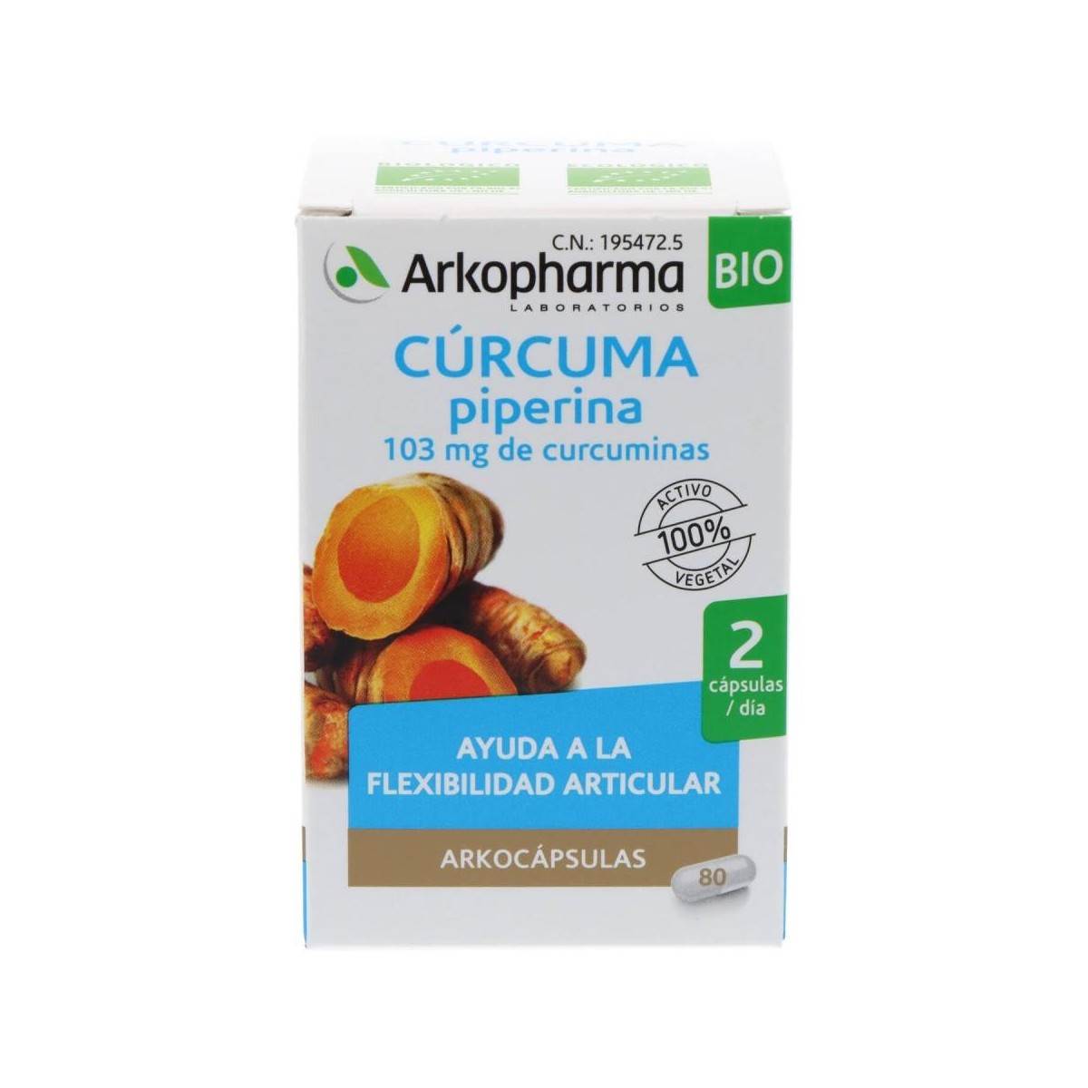 arkopharma arkocapsulas curcuma bio 80 capsulas