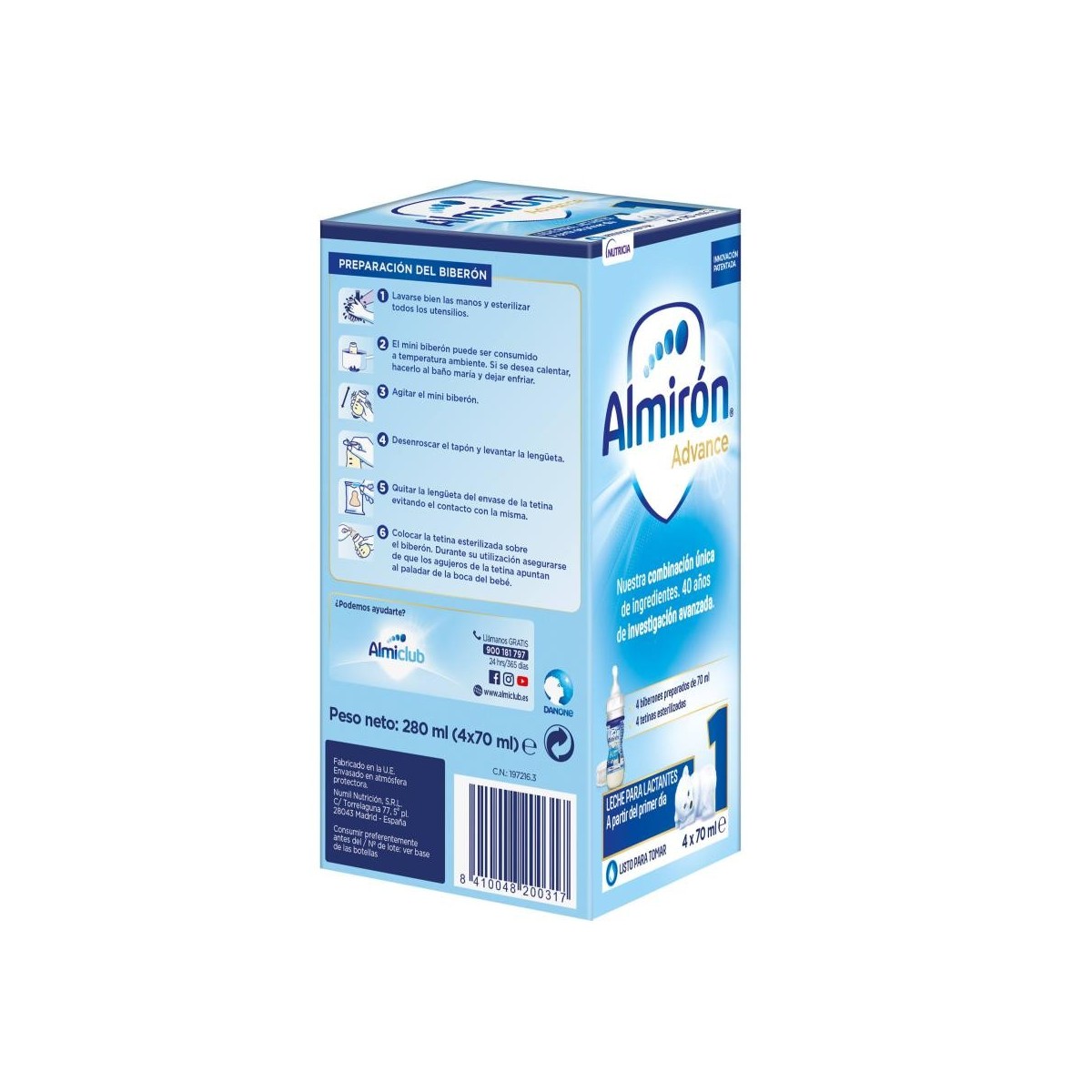 almiron advance 1 minibiberones 70 ml