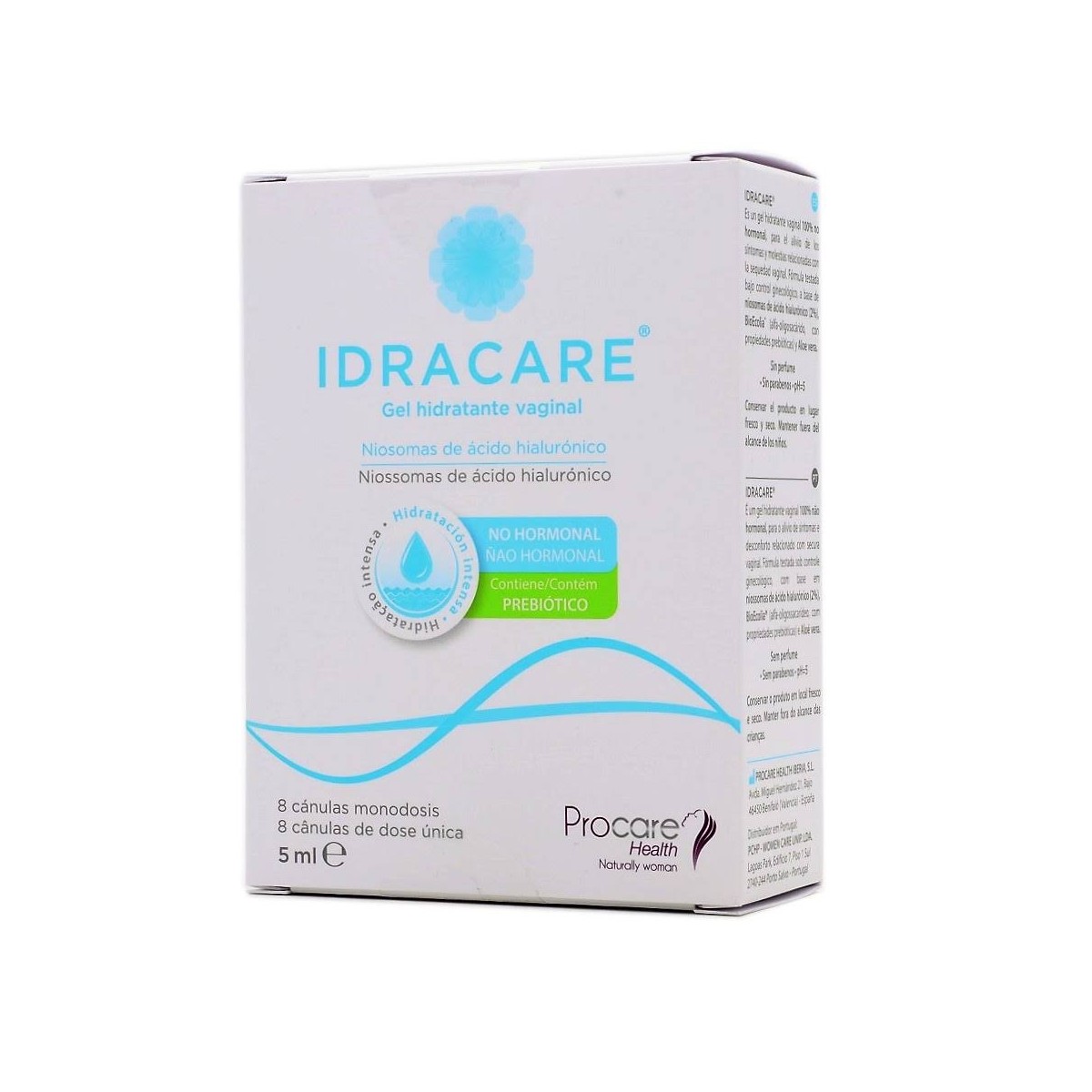 idracare gel hidratante vaginal 5ml 8 canulas