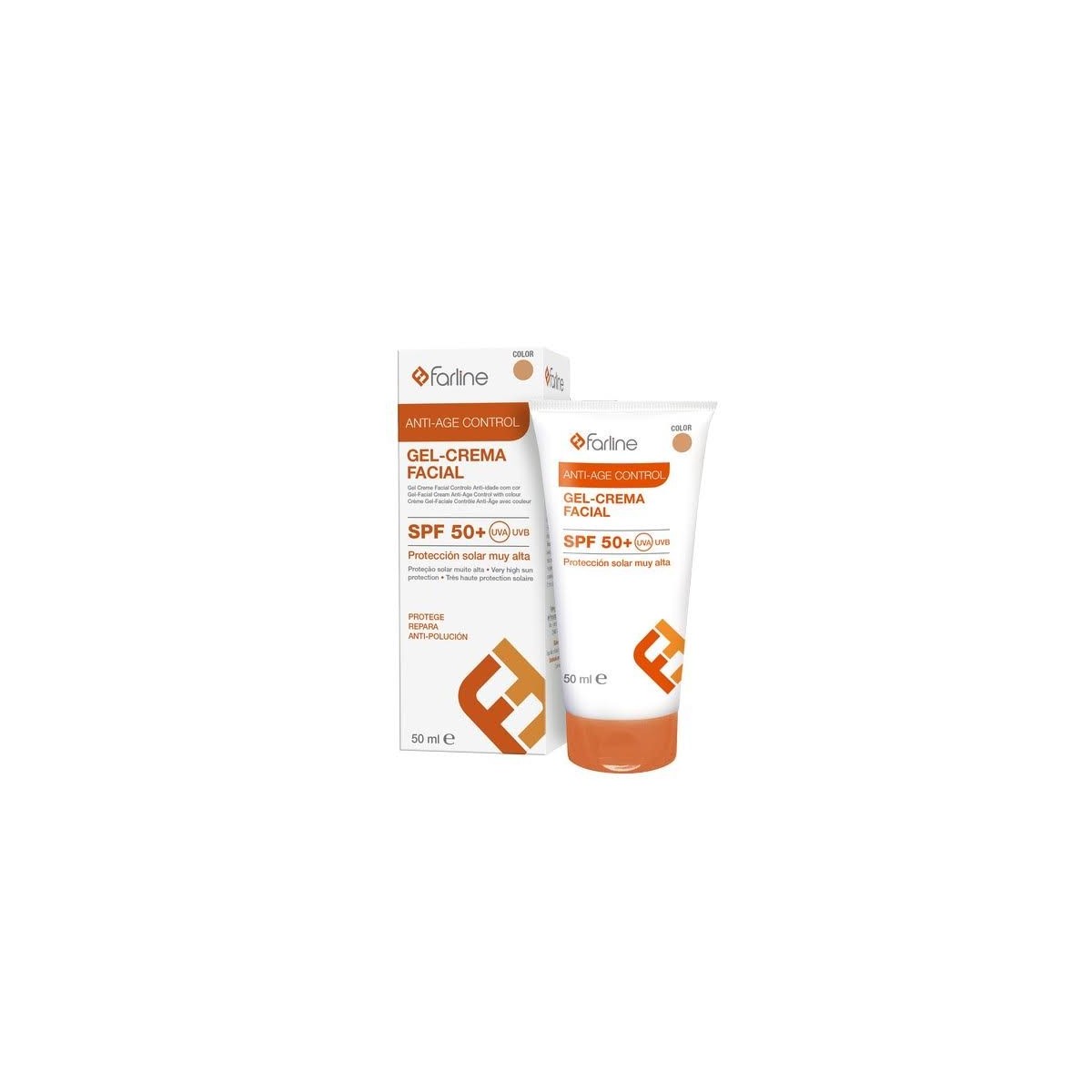 farline gel crema solar 50 anti age con color