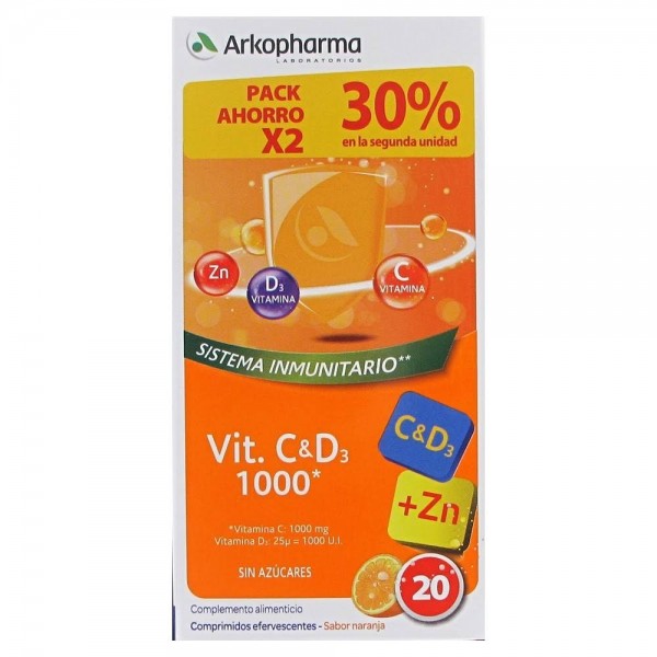 arkopharma vitamina c 1000mg y d3 duplo 2x20 comprimidos