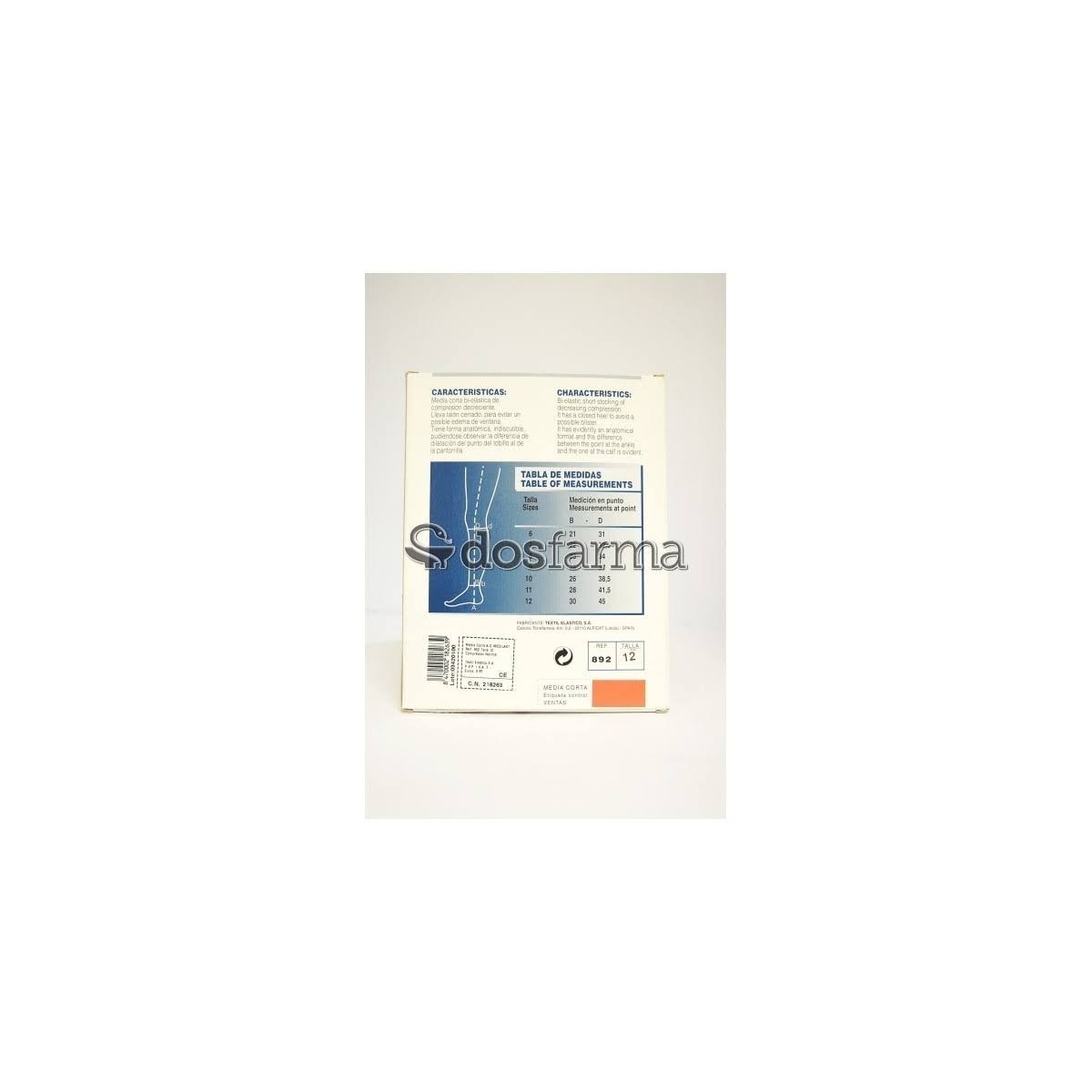 media corta compresion normal talla l medilast