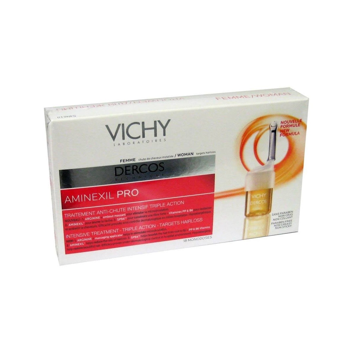 vichy dercos aminexil pro mujer 18 ampollas