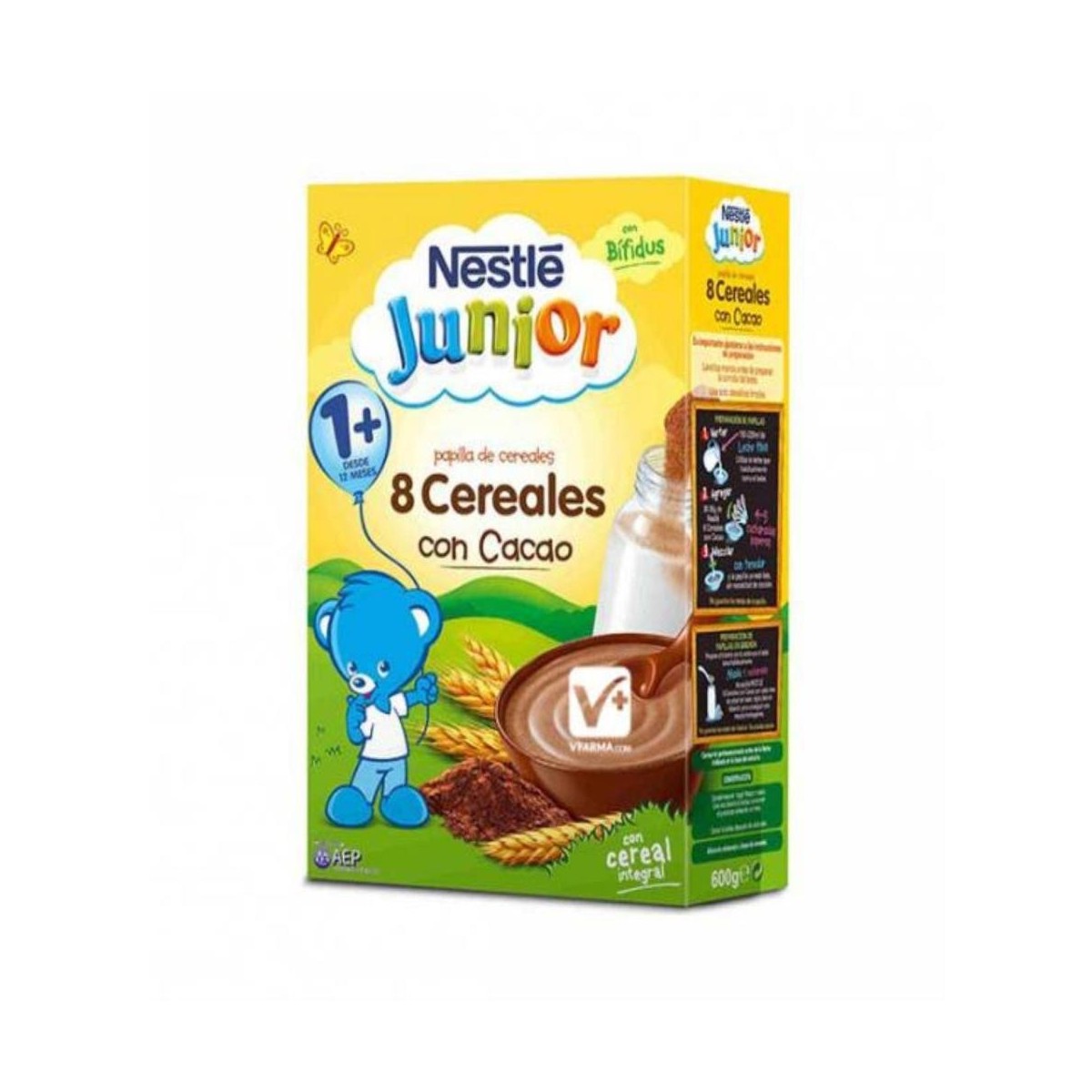 nestle papilla 8 cereales al cacao 600 g