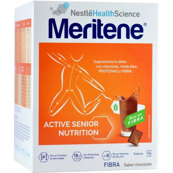 meritene chocolate fibra 14 sobres