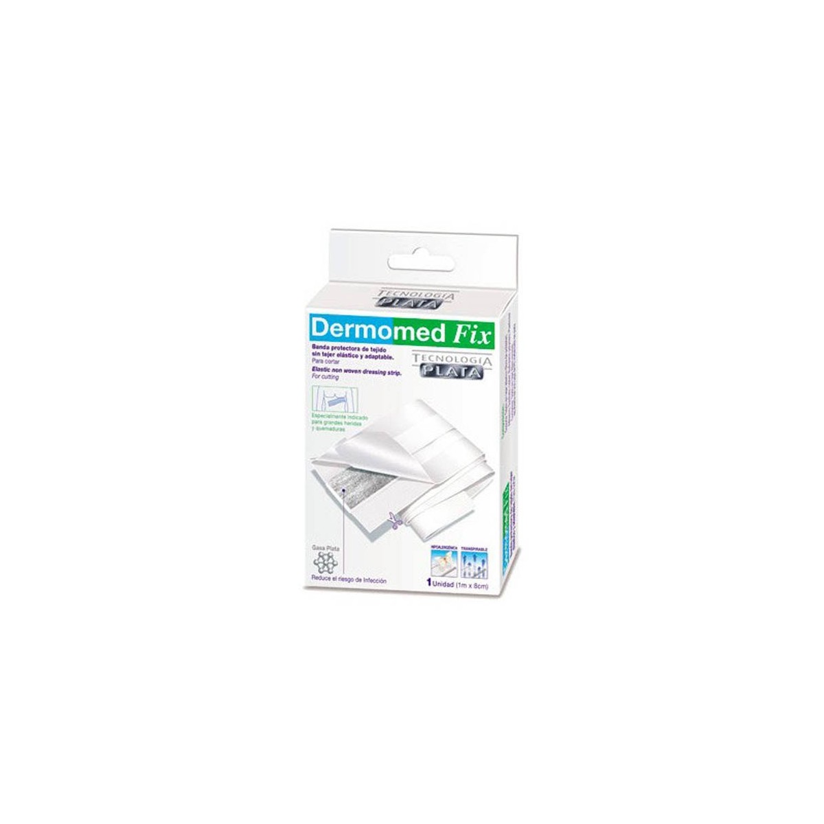 dermomed fix banda plata 1mx8cm