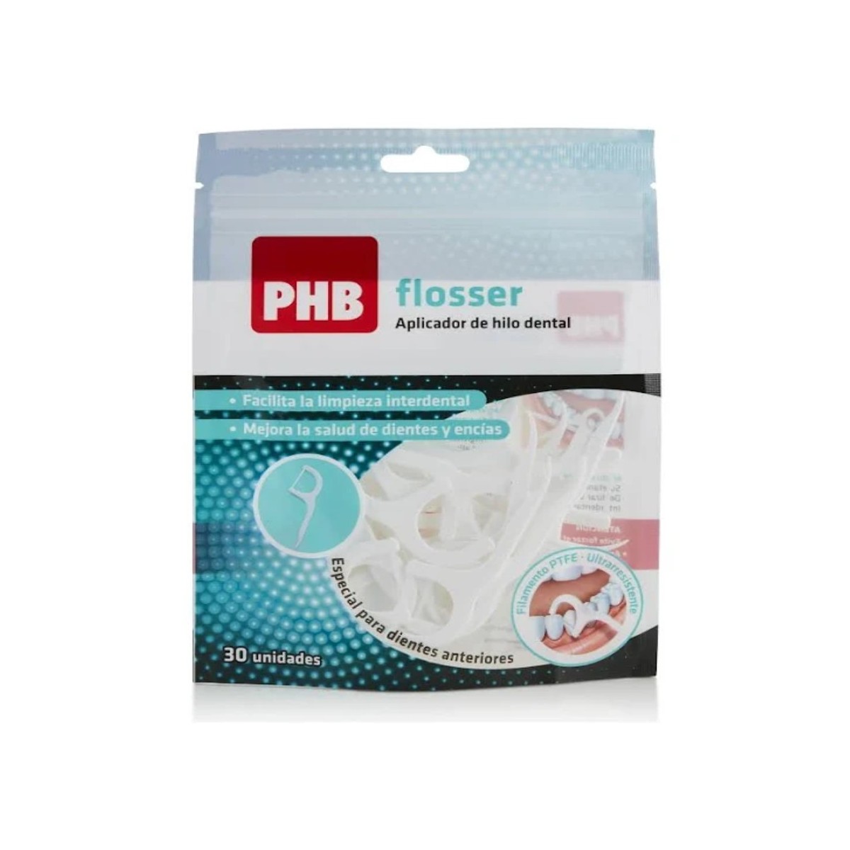 phb flosser plus aplicador de hilo dental 30 unidades
