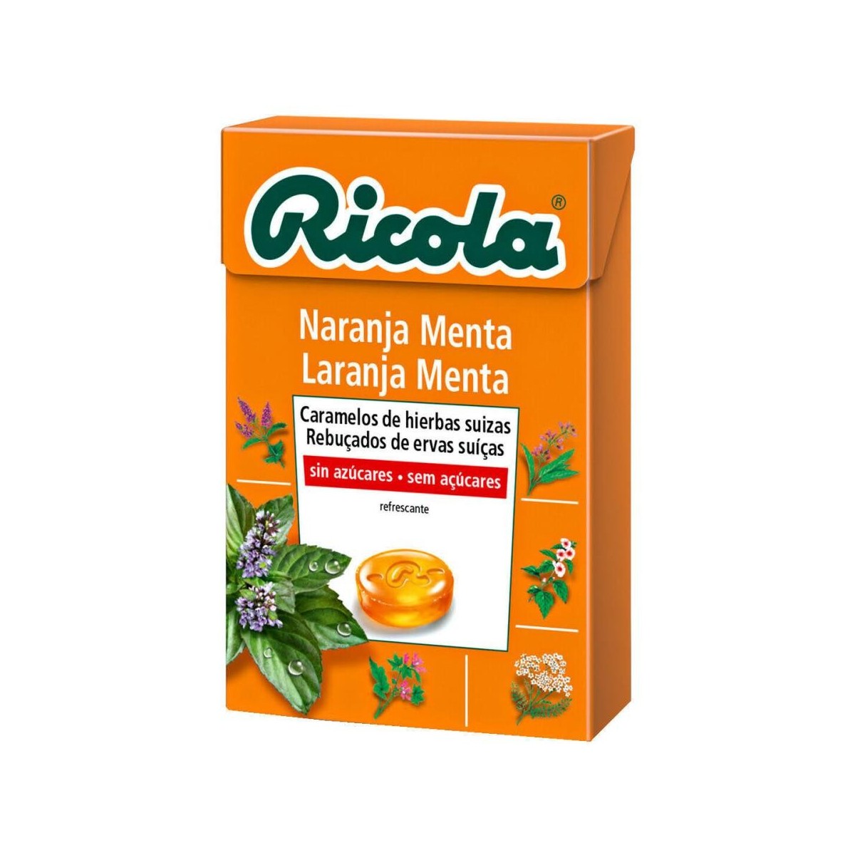ricola caramelos menta naranja 50 g
