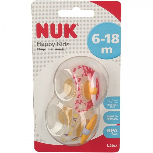 nuk happy kids chupete latex t 2 2u