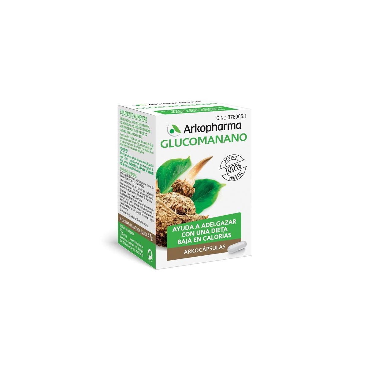 arkopharma glucomanano 80 capsulas