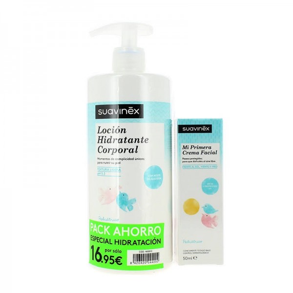 suavinex pack locion hidratante 750 ml crema facial 50 ml