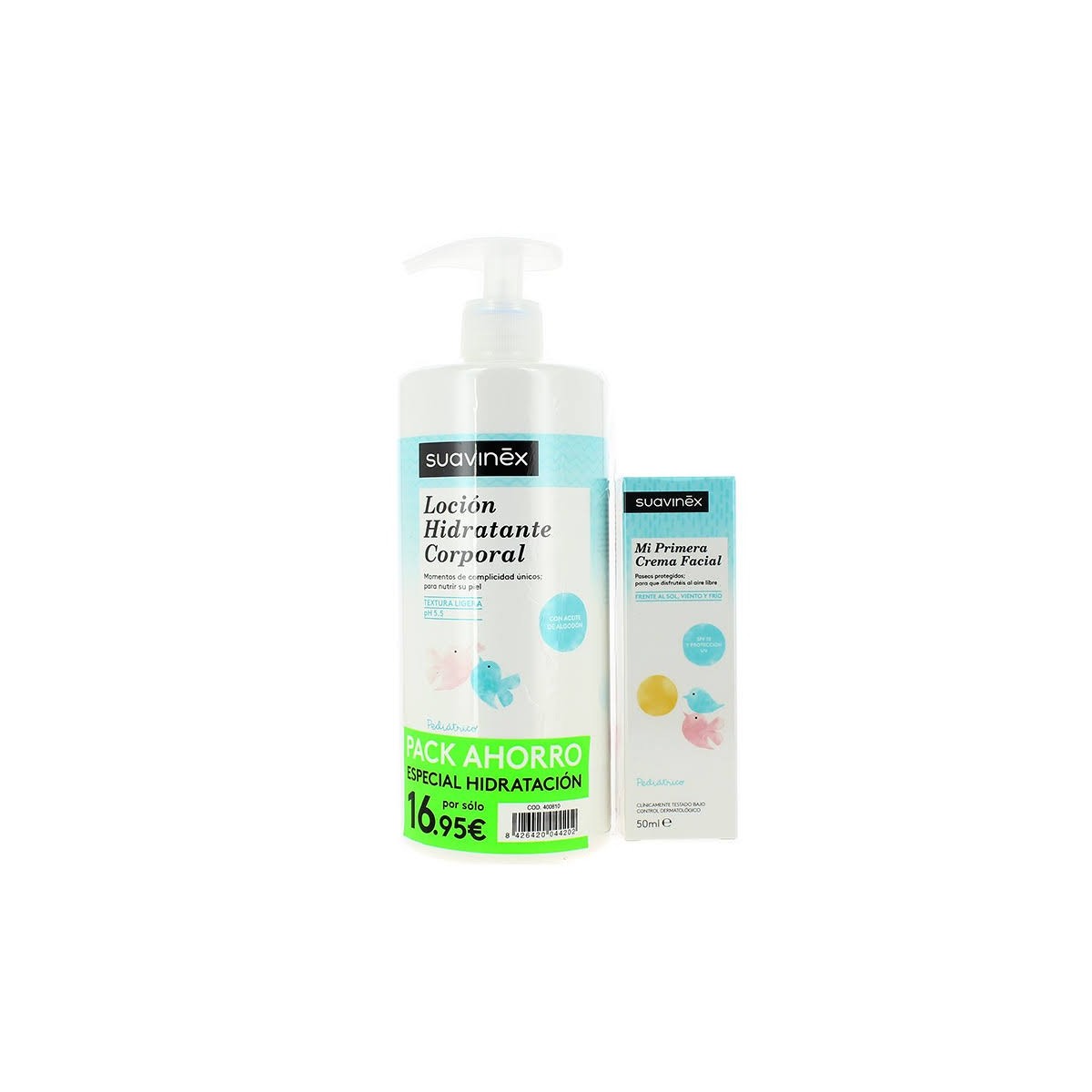 suavinex pack locion hidratante 750 ml crema facial 50 ml