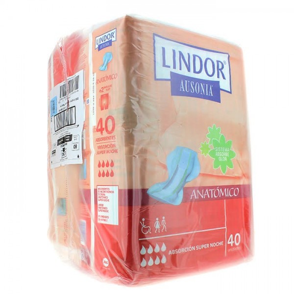 lindor panal anatomico super noche 80 unidades