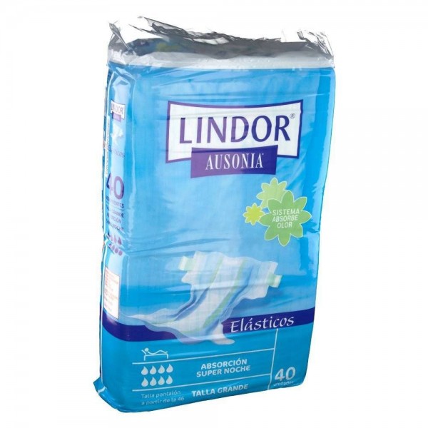 lindor panal elastico super noche talla grande 80 unidades