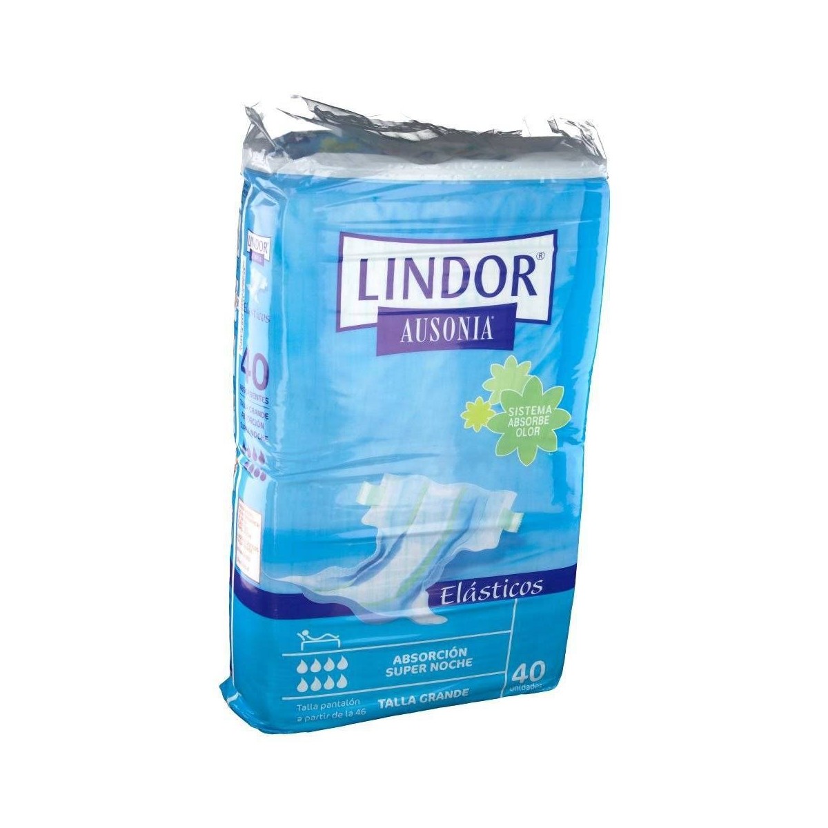 lindor panal elastico super noche talla grande 80 unidades