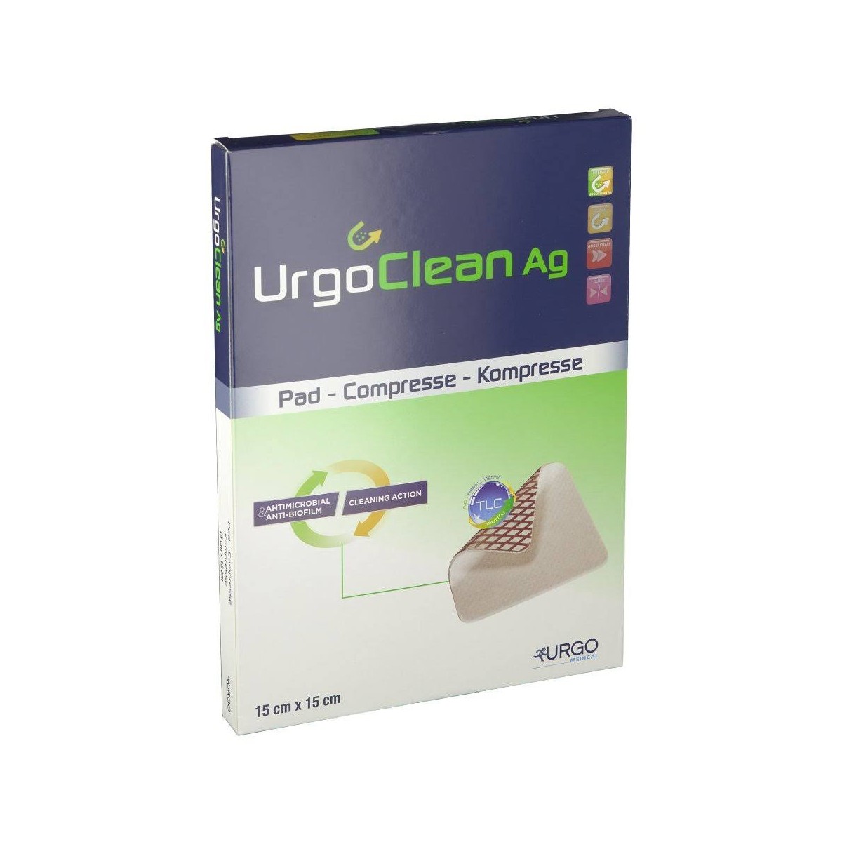 urgoclean ag aposito esteril 15 x 15 cm 3 uds